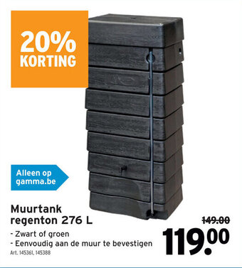 GAMMA Muurtank regenton 276 L aanbieding