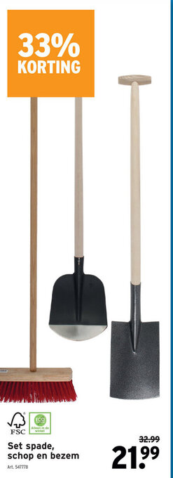 GAMMA Set spade, schop en bezem aanbieding
