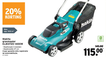 GAMMA Makita grasmaaier ELM3720 1400W aanbieding