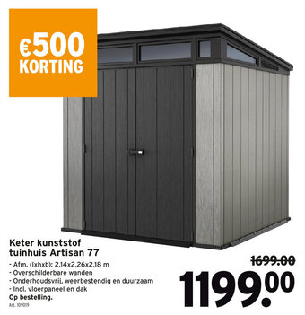 GAMMA Keter kunststof tuinhuis Artisan 77 aanbieding