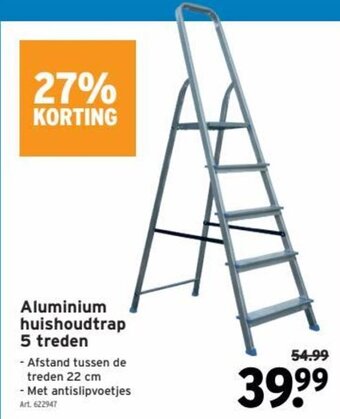 GAMMA Aluminium huishoudtrap 5 treden aanbieding