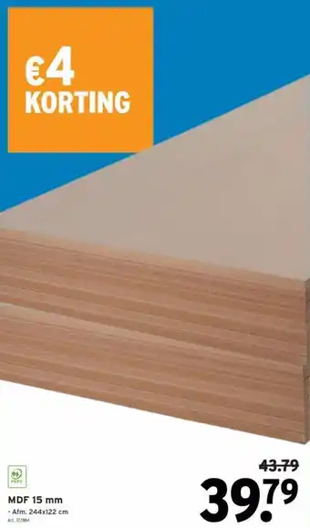 GAMMA MDF 15 mm aanbieding