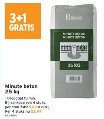GAMMA Minute beton 25kg aanbieding