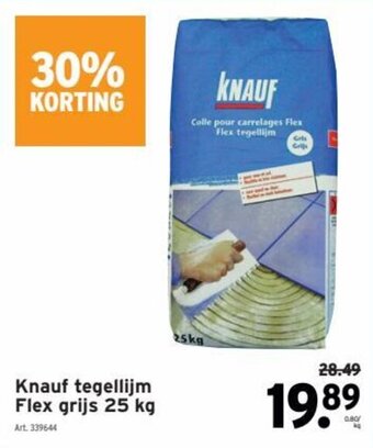 GAMMA Knauf tegellijm Flex grijs 25 kg aanbieding