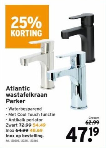 GAMMA Atlantic wastafelkraan Parker aanbieding