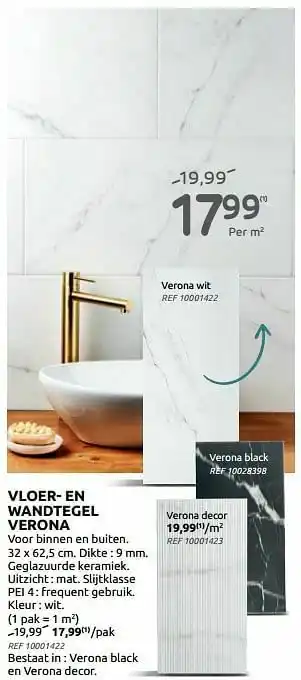 BricoPlanit Vloer- en wandtegel verona aanbieding