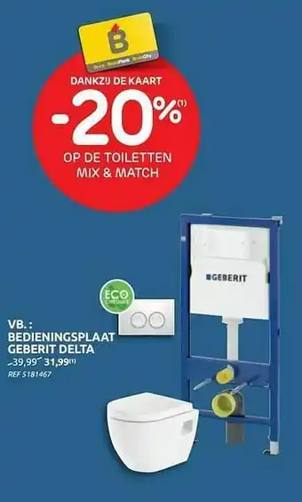 Bedieningsplaat geberit delta