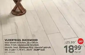 BricoPlanit Vloertegel buckwood aanbieding