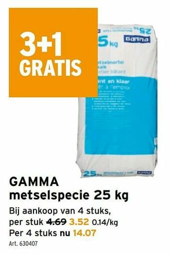 GAMMA Gamma metselspecie aanbieding