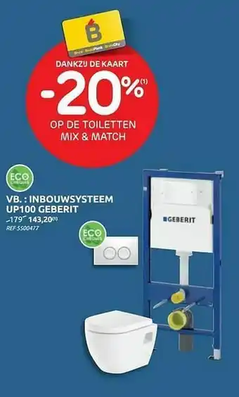 BricoPlanit Inbouwsysteem up100 geberit aanbieding