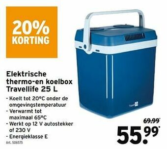 GAMMA Elektrische thermo-en koelbox travellife aanbieding