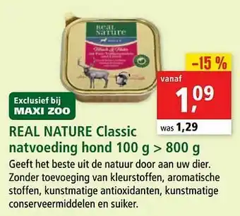 Maxi Zoo Real nature classic natvoeding hond aanbieding