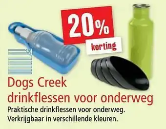 Maxi Zoo 20% korting dogs creek drinkflessen voor onderweg aanbieding
