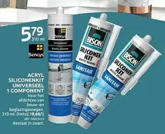Acryl siliconenkit universeel 1 component