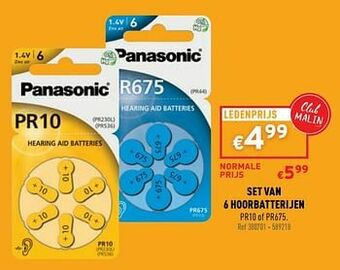 Set van 6 hoorbatterijen