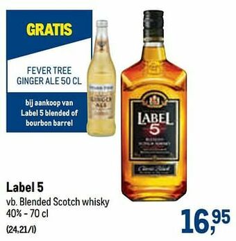 Label 5 blended scotch whisky