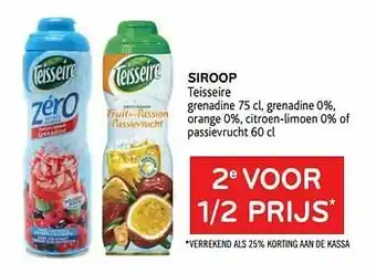 Siroop teisseire 2e voor 1-2 prijs