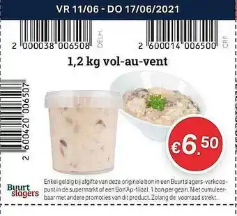 Buurtslagers 1,2 Kg Vol-au-vent aanbieding
