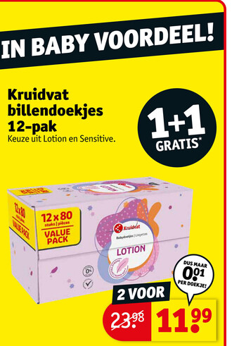 Kruidvat Kruidvat Billendoekjes 12-Pak aanbieding