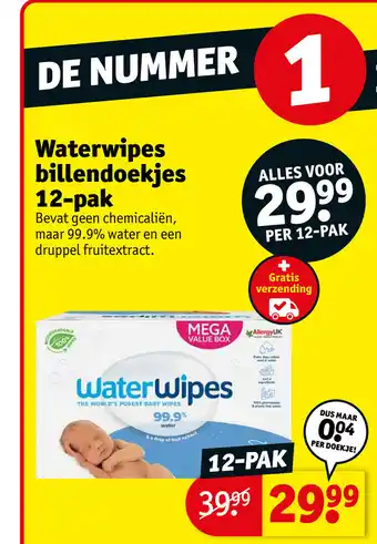 Kruidvat Waterwipes Billendoekjes 12-Pak aanbieding