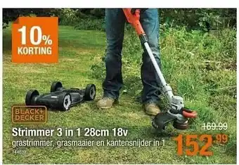 Cevo Black+Decker strimmer 3 In 1 28cm 18v aanbieding