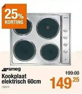 Cevo Kookplaat elektrisch 60cm 25% Korting aanbieding