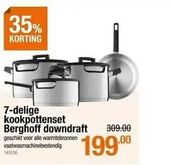 7-Delige kookpottenset berghoff downdraft 35% Korting
