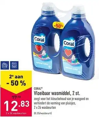 ALDI Vloeibaar wasmiddel 2 st. Coral aanbieding