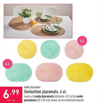 ALDI Gevlochten Placemats, 4 St aanbieding
