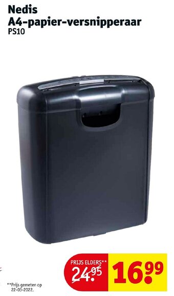 Kruidvat Nedis A4-Papier-Versnipperaar PS10 aanbieding