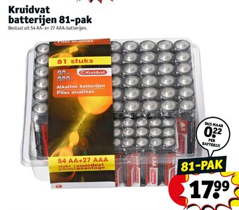 Kruidvat Kruidvat Batterijen 81-Pak aanbieding