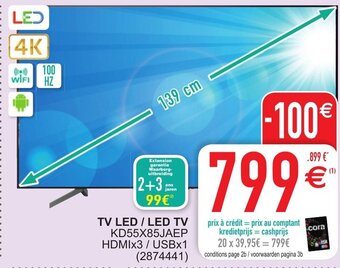 Cora Sony LED 4K TV Led / Led TV aanbieding