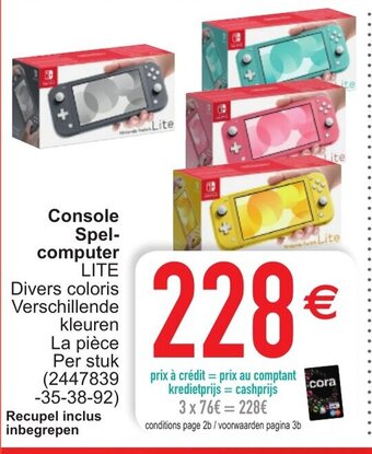 Cora Console spel-computer aanbieding