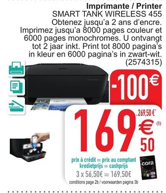 Cora Imprimante / printer aanbieding