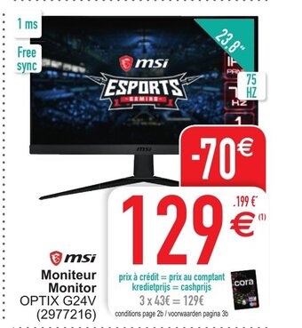 Cora MSi moniteur monitor aanbieding