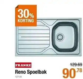 Cevo Franke Reno Spoelbak 30% Korting aanbieding
