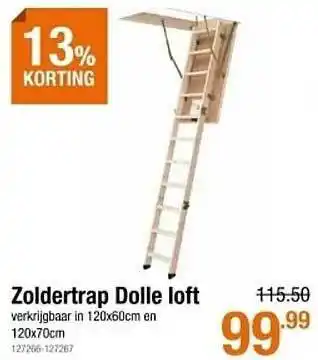 Cevo Zoldertrap Dolle Loft 13% Korting 120x70 cm aanbieding
