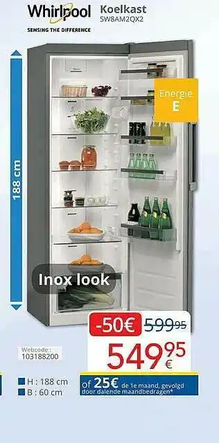 Eldi Whirlpool Koelkast SW8AM2QX2 aanbieding