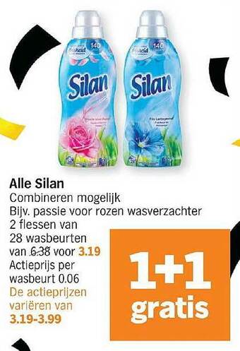 Albert Heijn Alle Silan 1+1 Gratis aanbieding
