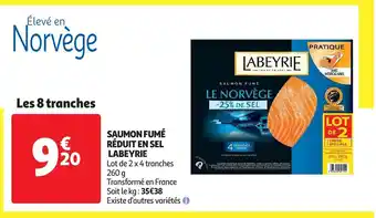Auchan Saumon fume reduit en sel labeyrie 260g aanbieding