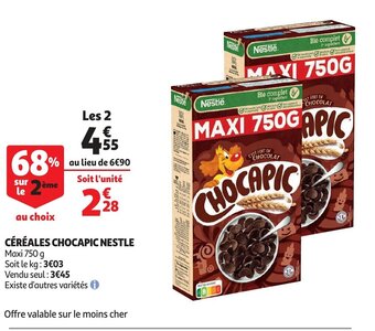 Auchan Cereales chocapic nestle 750g aanbieding