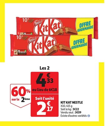 Auchan Kit kat nestle X10, 415g aanbieding