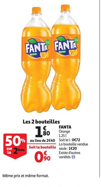 Auchan Fanta orange 1.25l aanbieding