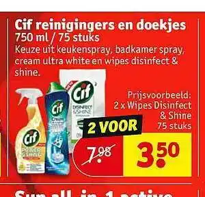 Kruidvat Cif Reinigingers En Doekjes aanbieding
