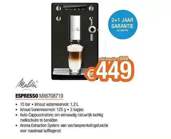 Expert Melitta Espresso Mx6708719 aanbieding