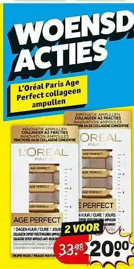 Kruidvat Loreal Paris Age Perfect Collageen Ampullen aanbieding
