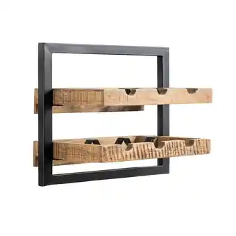 Leen Bakker Wijnrek Bart - zwart/naturel - 35x40x28 cm aanbieding