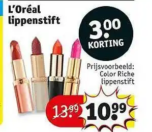 Kruidvat Loreal Lippenstift aanbieding