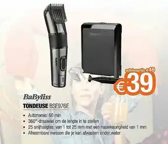 Babyliss Tondeuse Bse976e