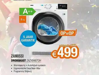 Expert Zanussi Droogkast Zazx8487dh aanbieding